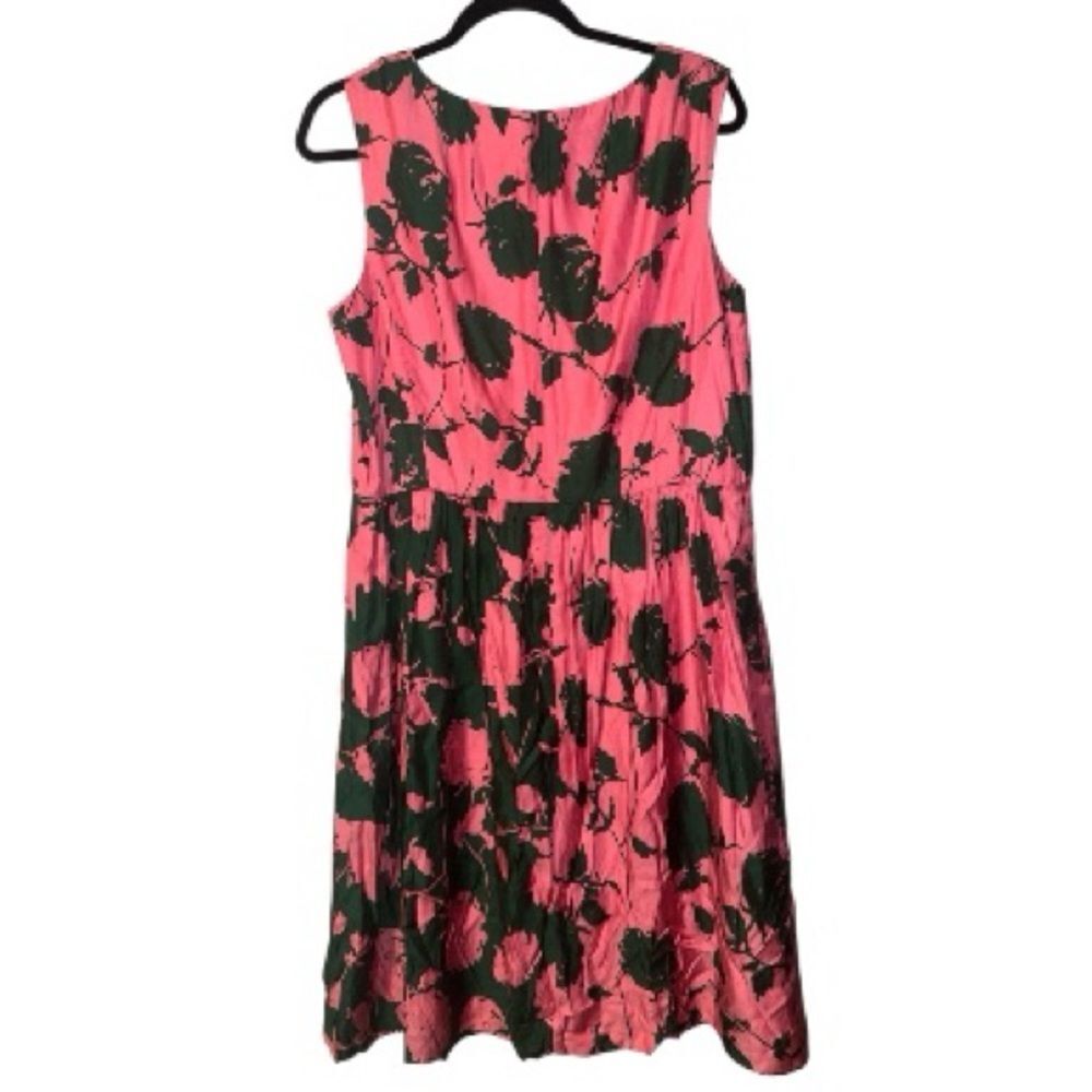 Boden Silk Blend Green & Pink Floral Dress Size 12R - Picture 4 of 7